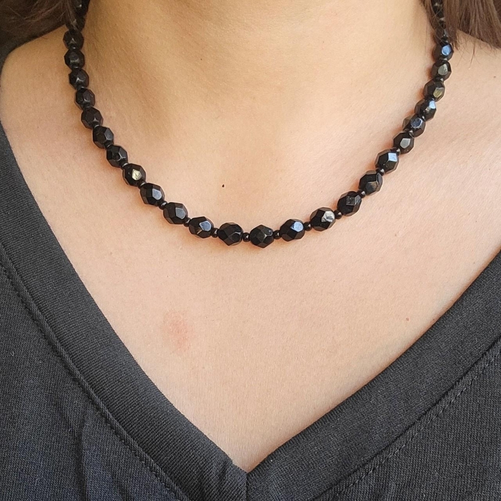 Classic Black Beaded Necklace